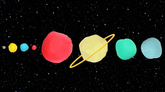 The 8 planets of the Solar System made out of Play-Doh